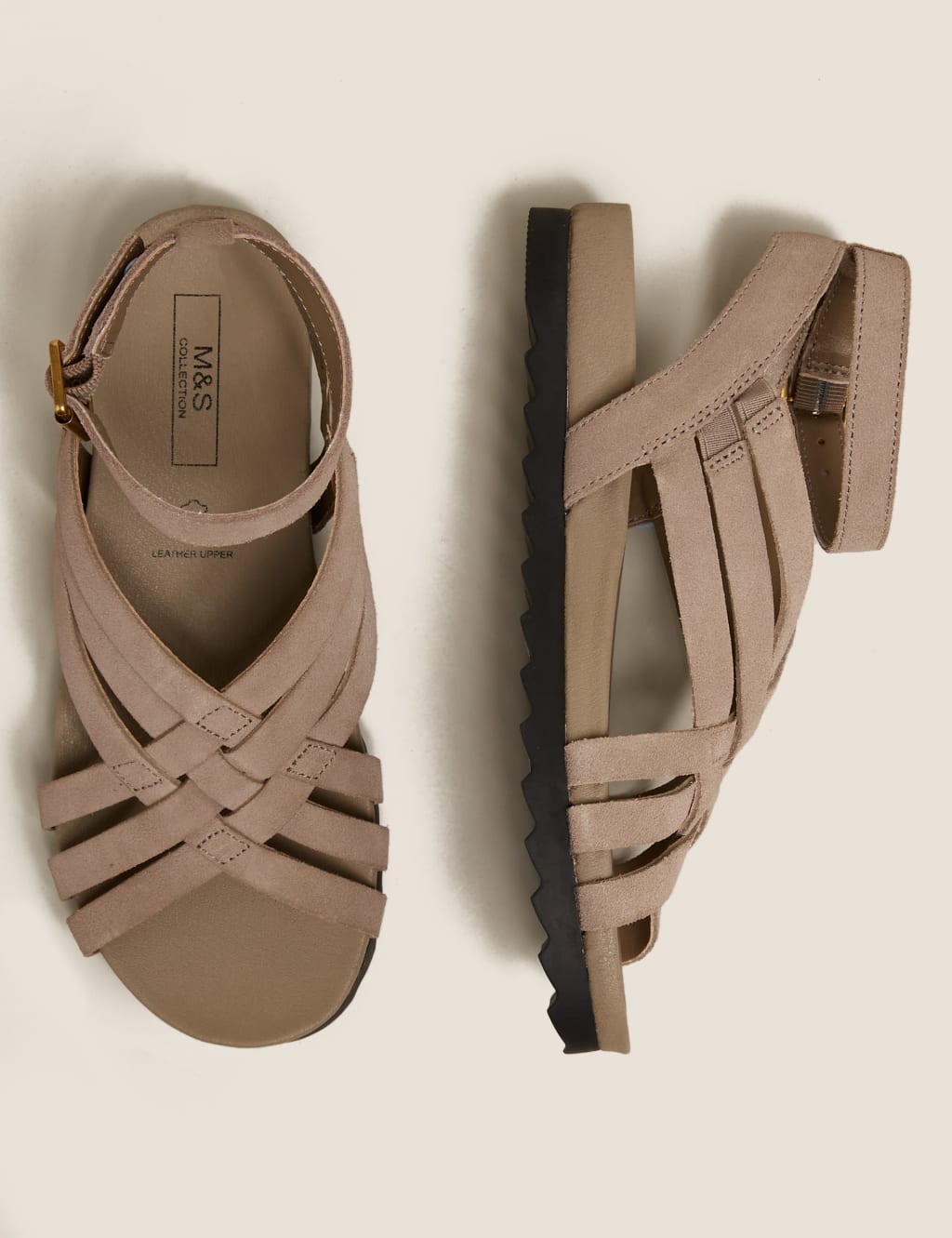 Suede Strappy Flat Gladiator Sandals 2 of 4