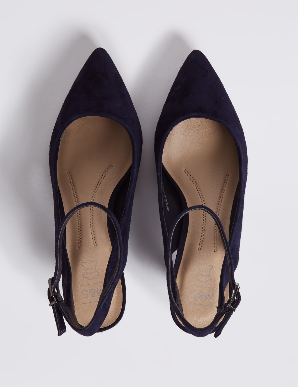 Suede Kitten Heel Ankle Strap Court Shoes 4 of 6