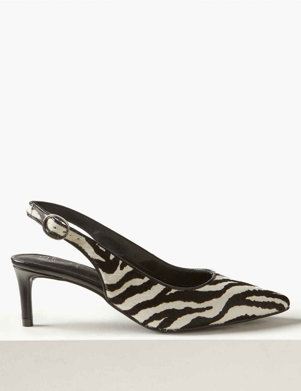 Leather Kitten Heel Slingback Shoes 2 of 5