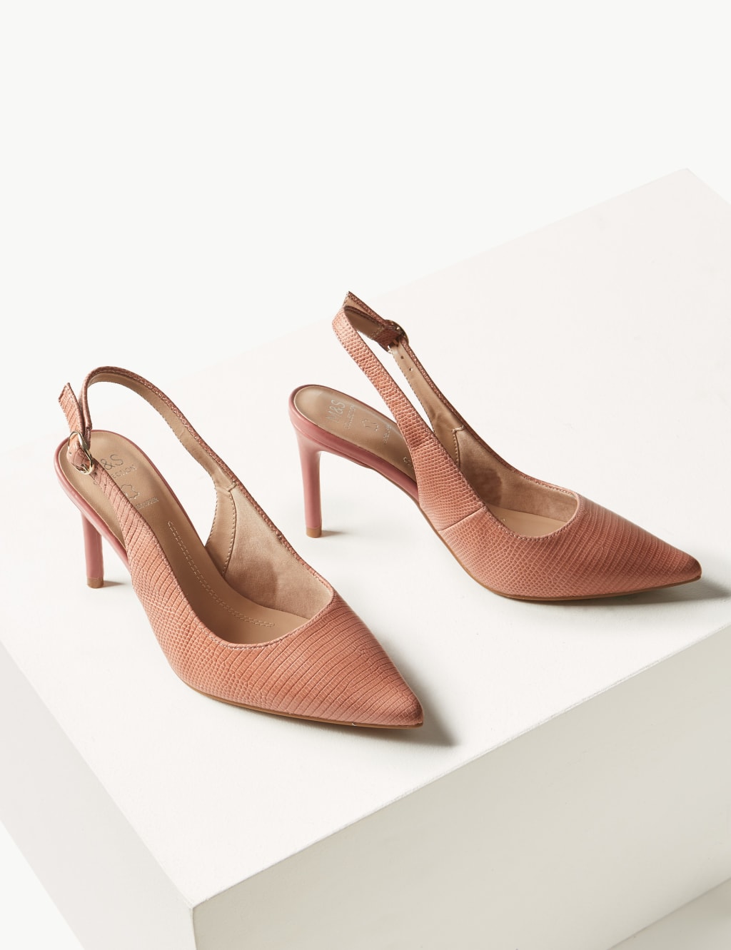 Leather Stiletto Heel Slingback Shoes 3 of 5