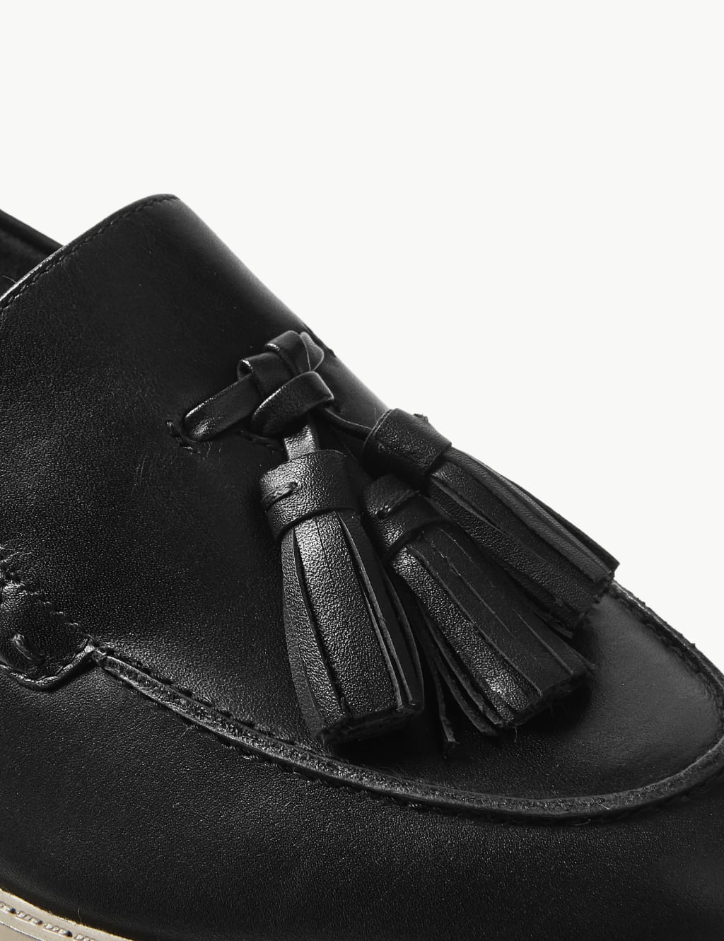 Leather Tassel Flatform Loafers 4 of 5