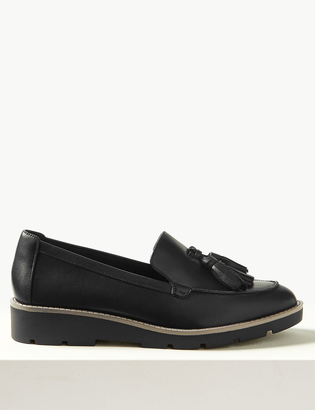 Leather Tassel Flatform Loafers 2 of 5