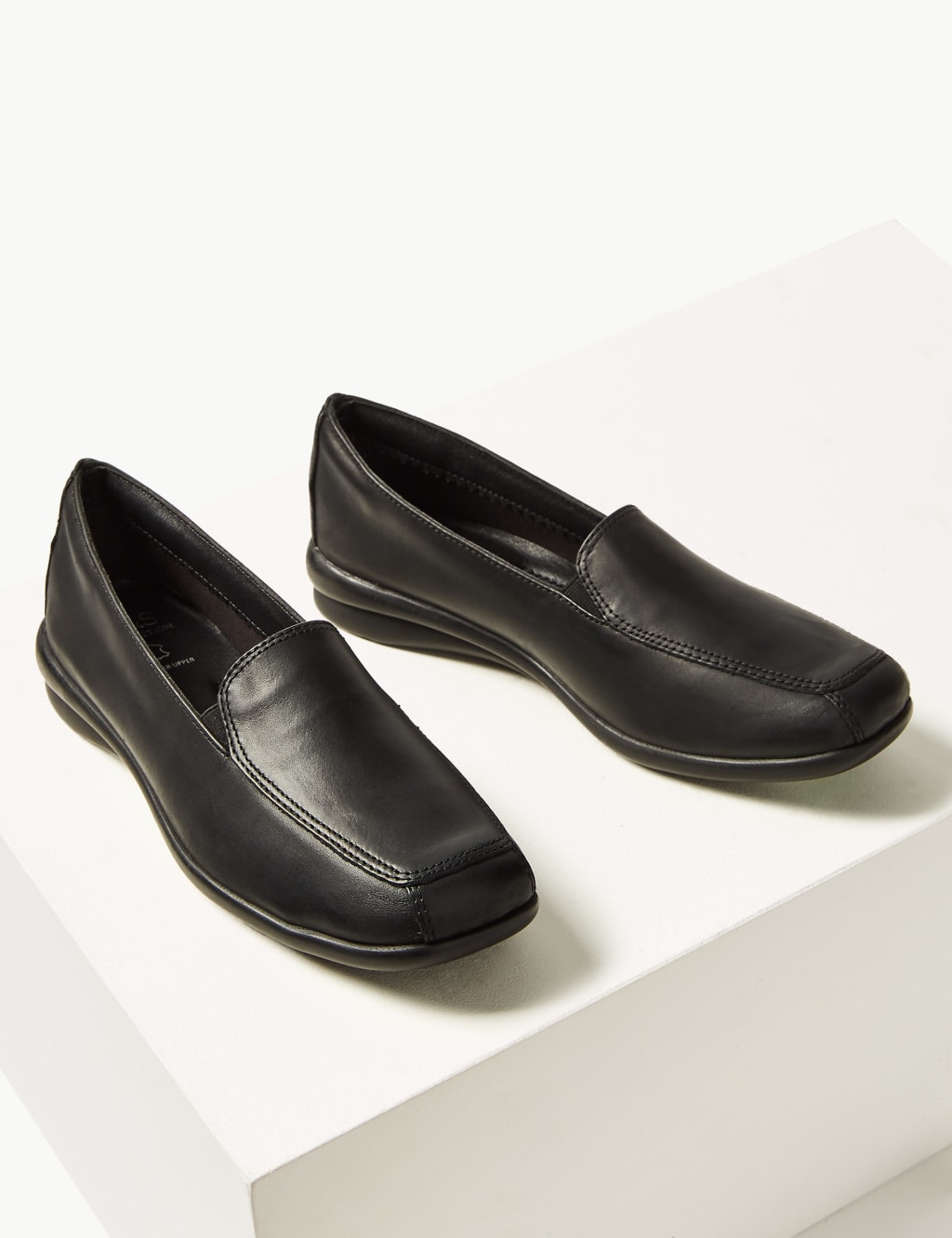 Leather Wedge Heel Loafers 3 of 6