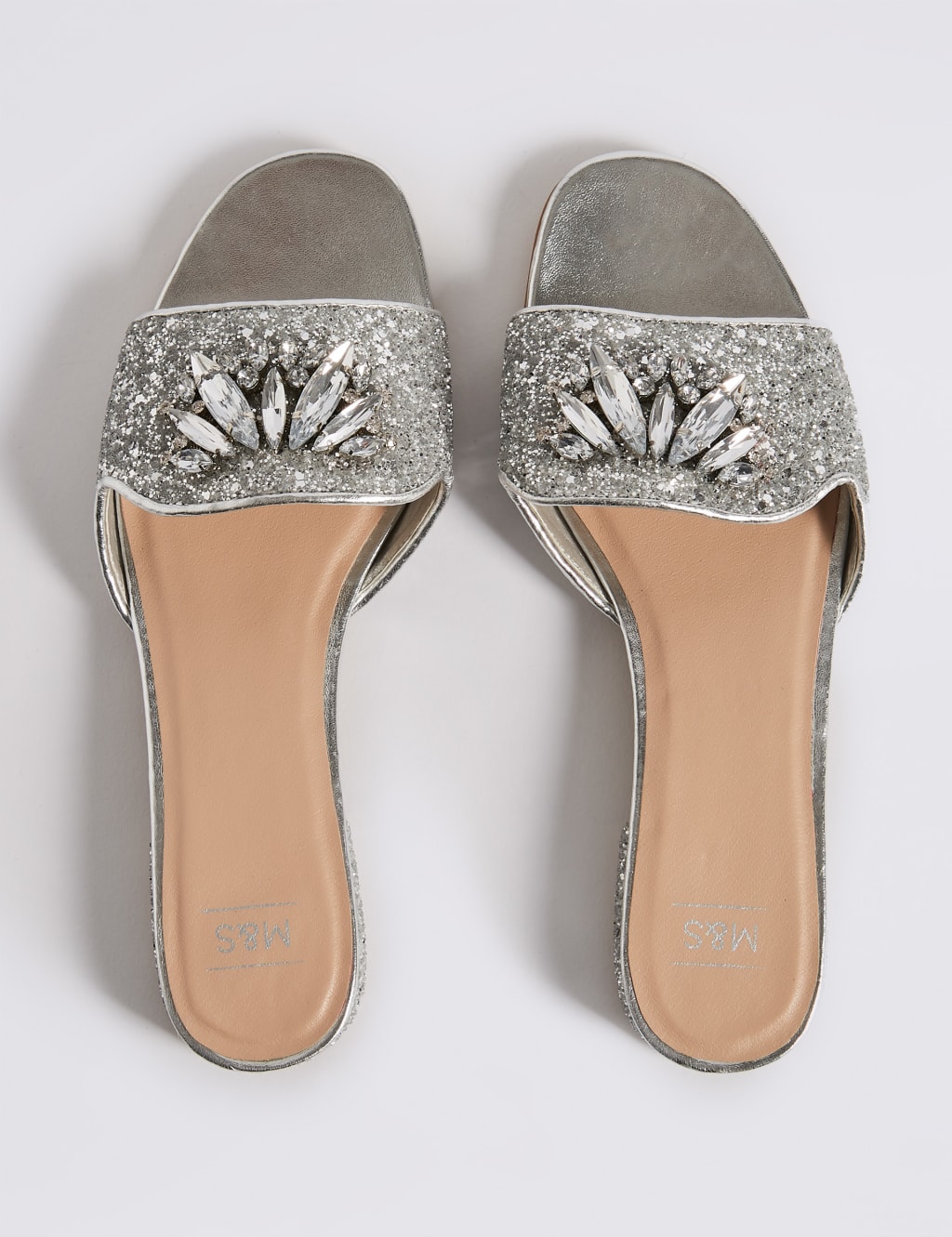 Block Heel Jewel Sparkle Mule Sandals 4 of 6
