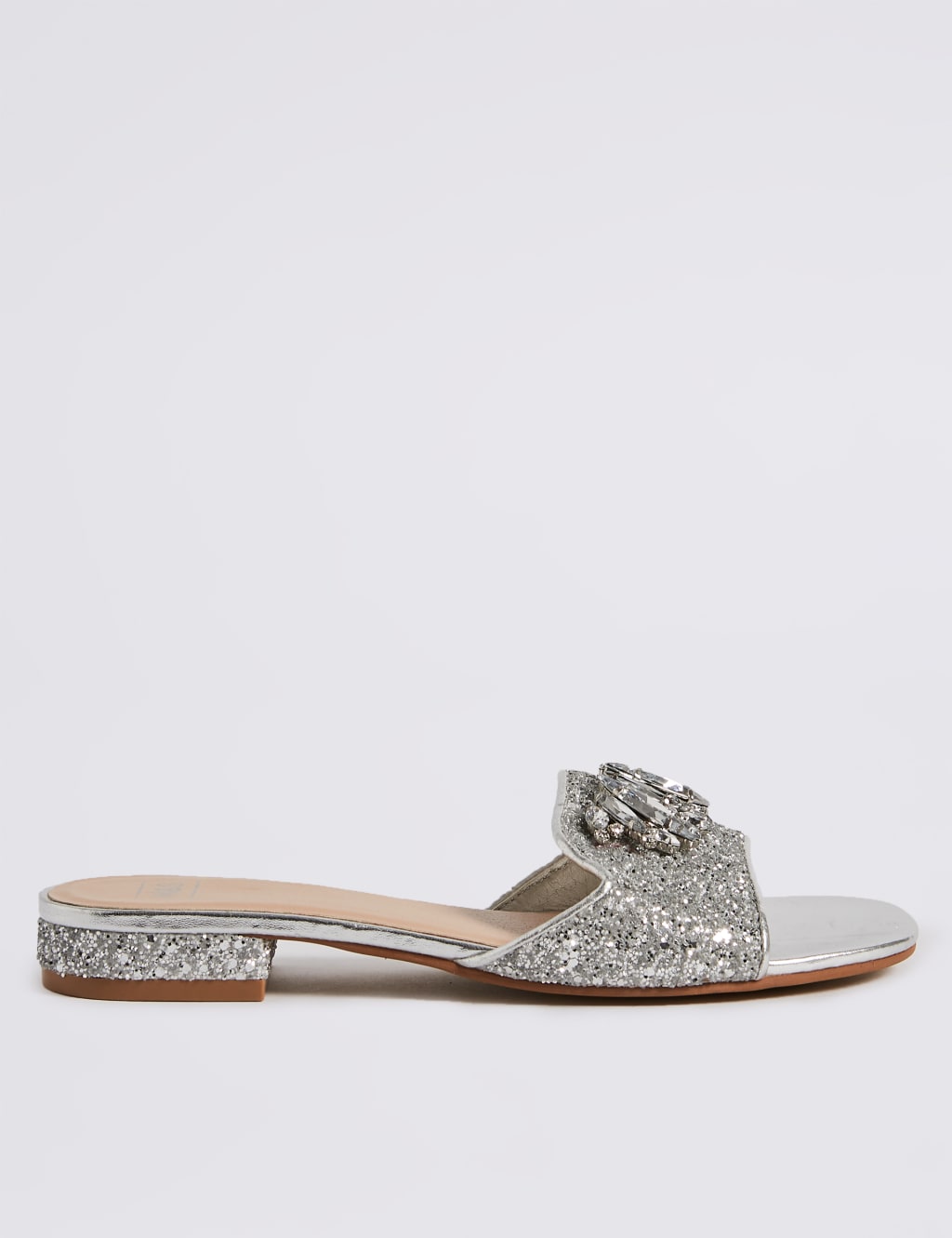 Block Heel Jewel Sparkle Mule Sandals 2 of 6