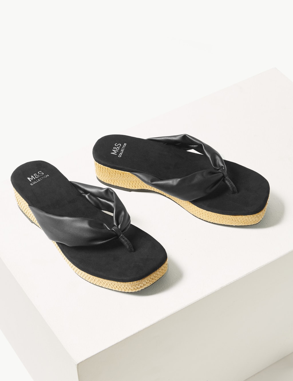 Flatform Toe Thong Sandals M S Collection M S