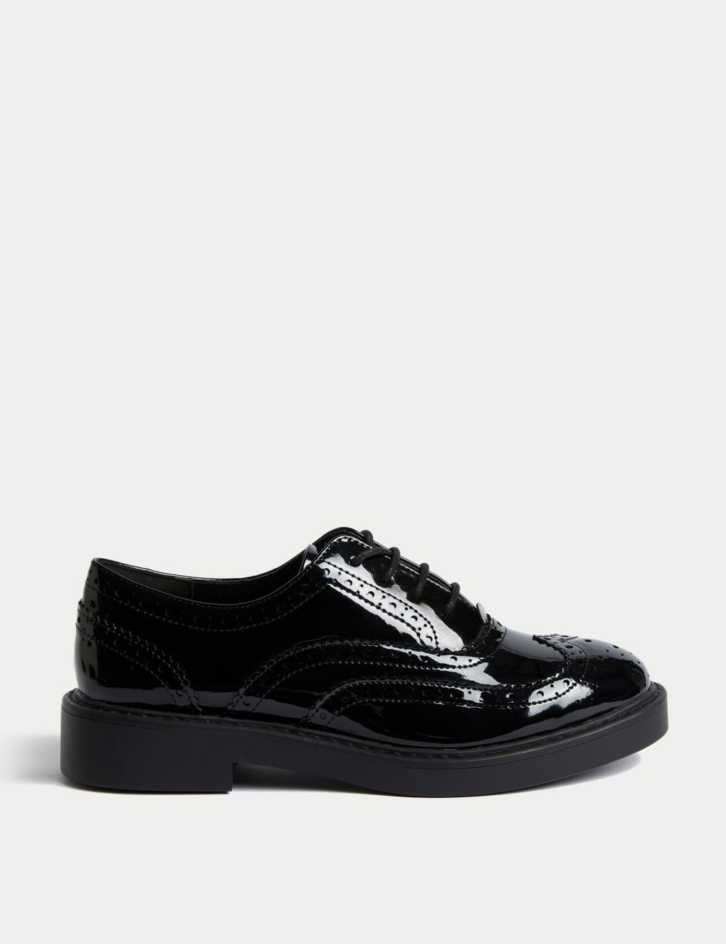 Patent Lace Up Flatform Brogues
