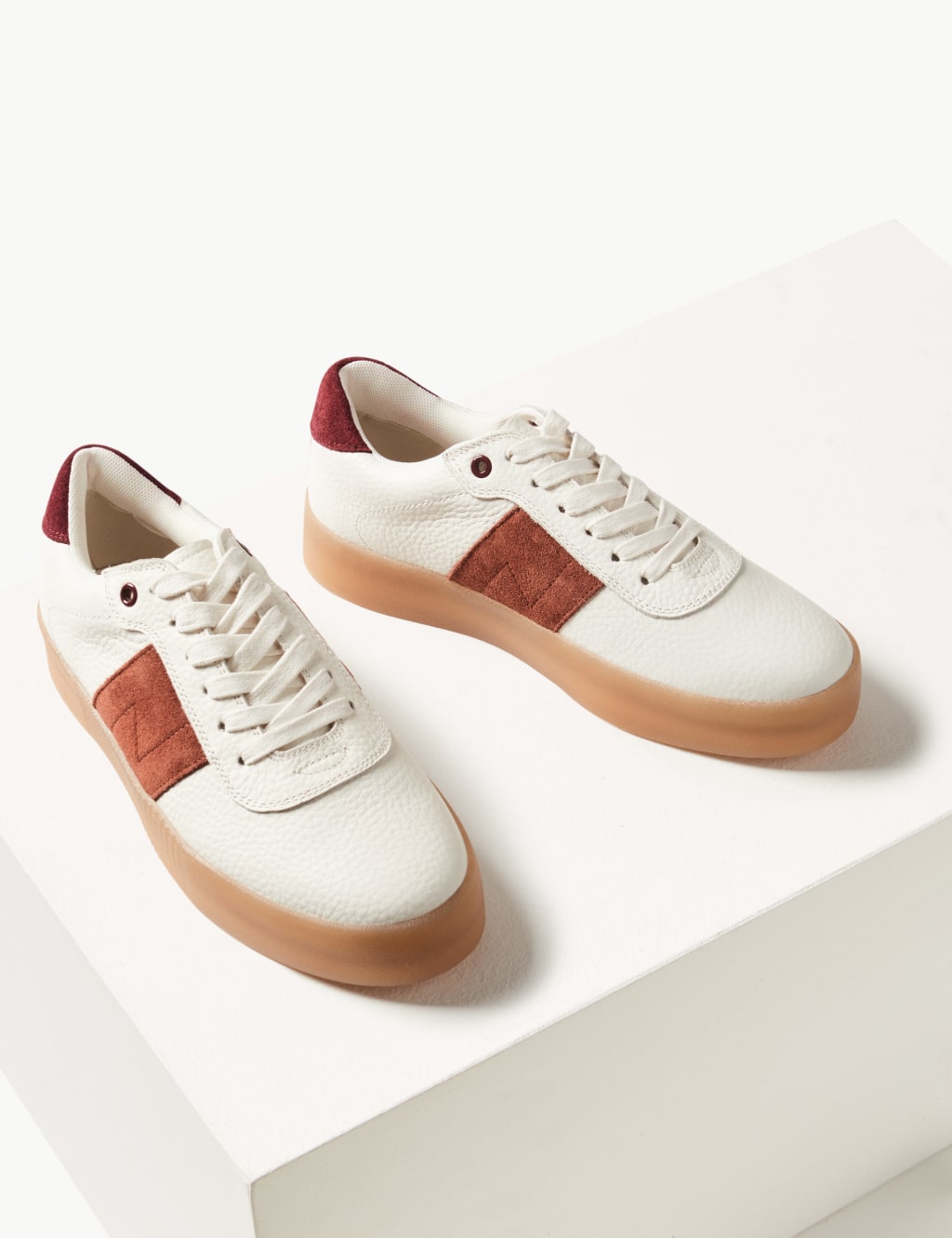 Marks and spencer leather trainers top