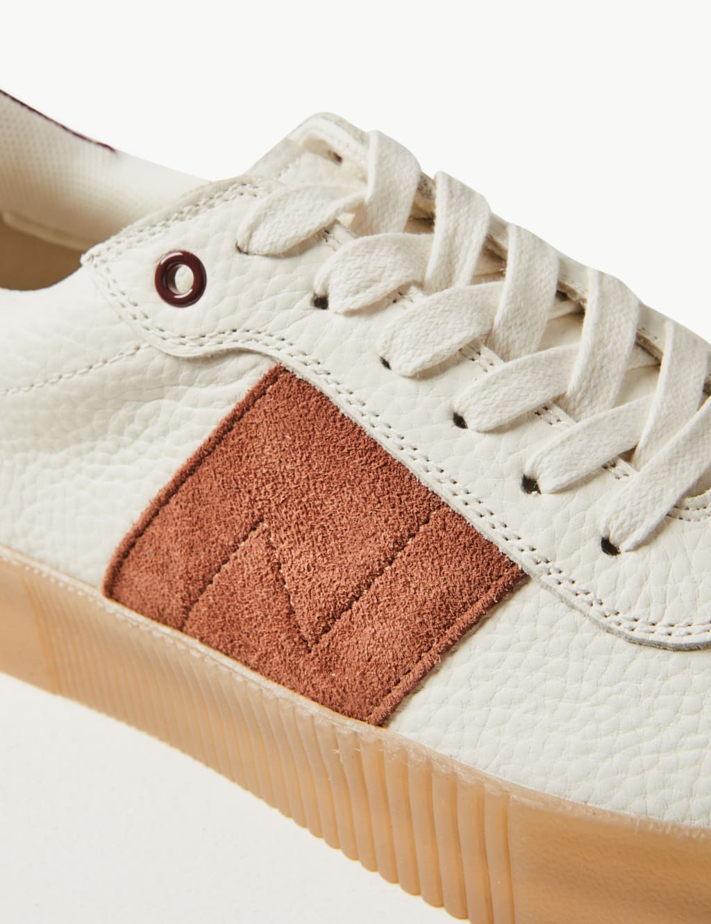 Leather Suede Panel Lace-up Trainers 4 of 5