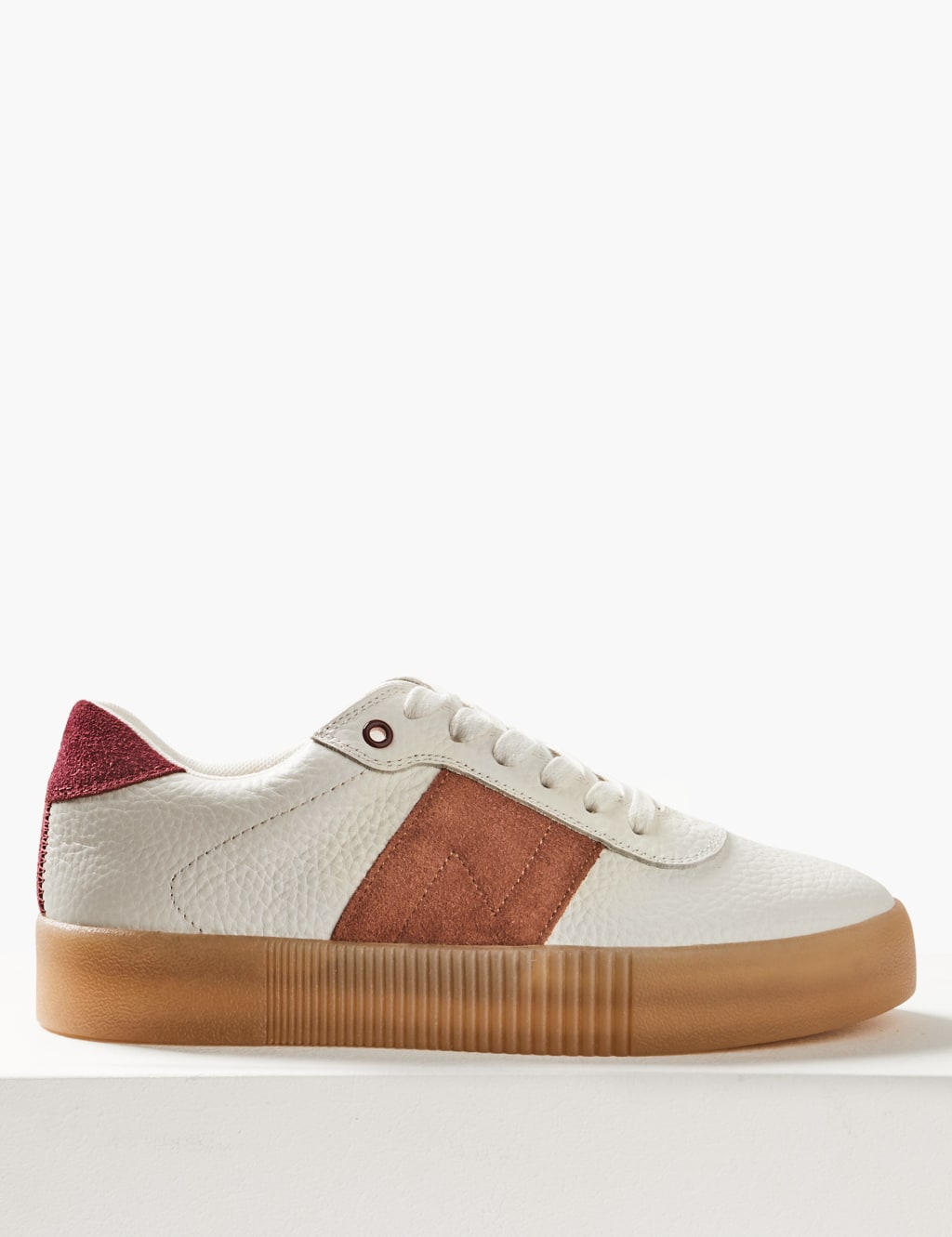 Leather Suede Panel Lace-up Trainers 2 of 5