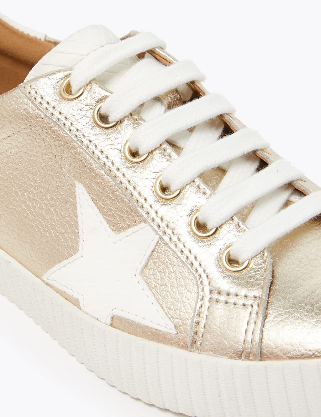 Leather star trainers sales