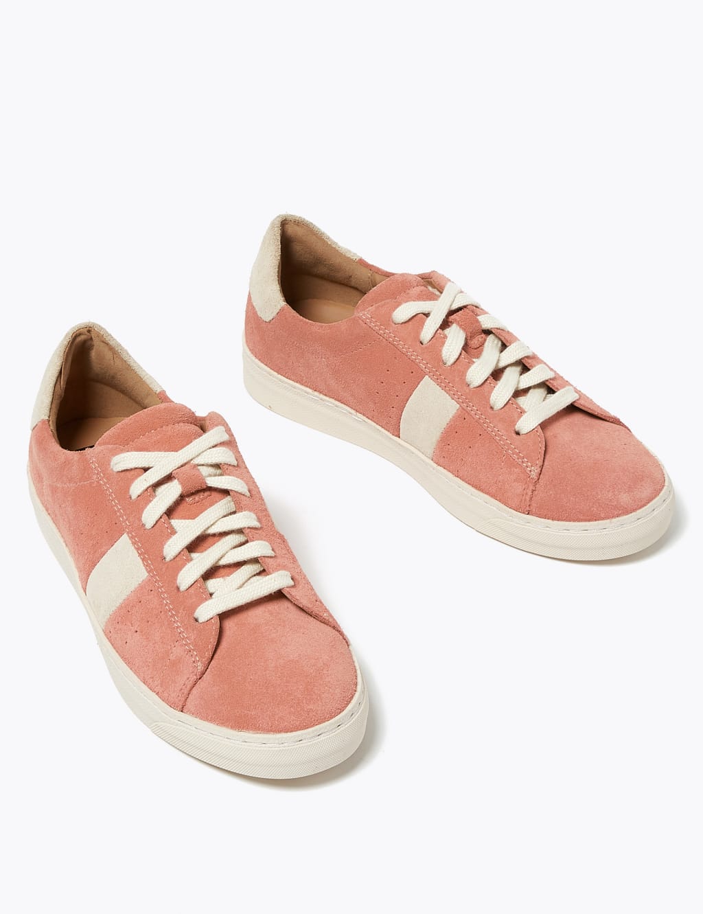 Suede Lace Up Side Stripe Trainers 1 of 3