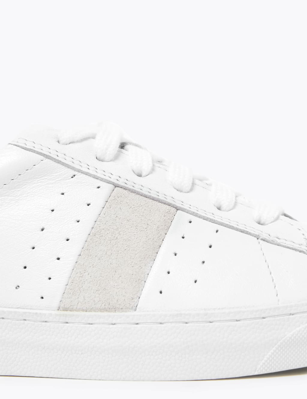Leather Lace Up Side Stripe Trainers 3 of 4