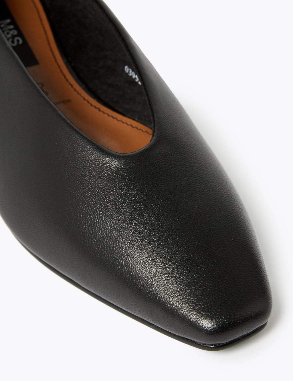Leather Flat Chisel Toe Ballerina Pumps 5 of 7
