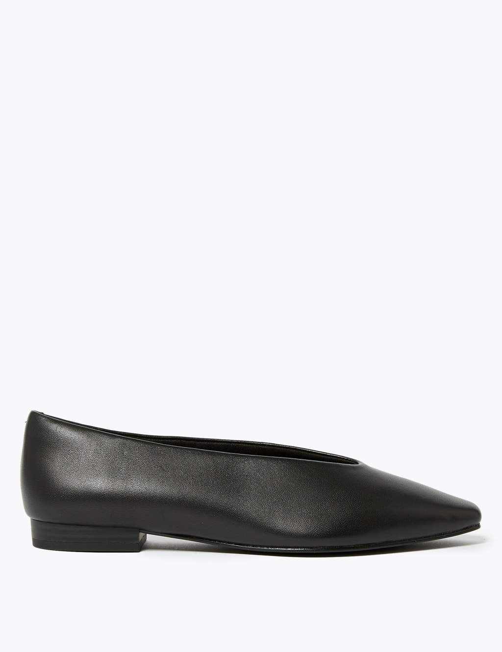 Leather Flat Chisel Toe Ballerina Pumps 6 of 7