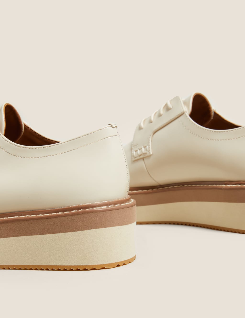 Leather Lace Up Flatform Shoes M S Collection M S