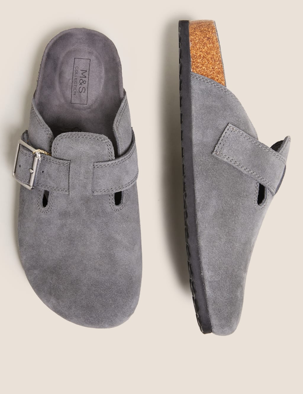 Suede Buckle Slip On Flat Mules 4 of 6