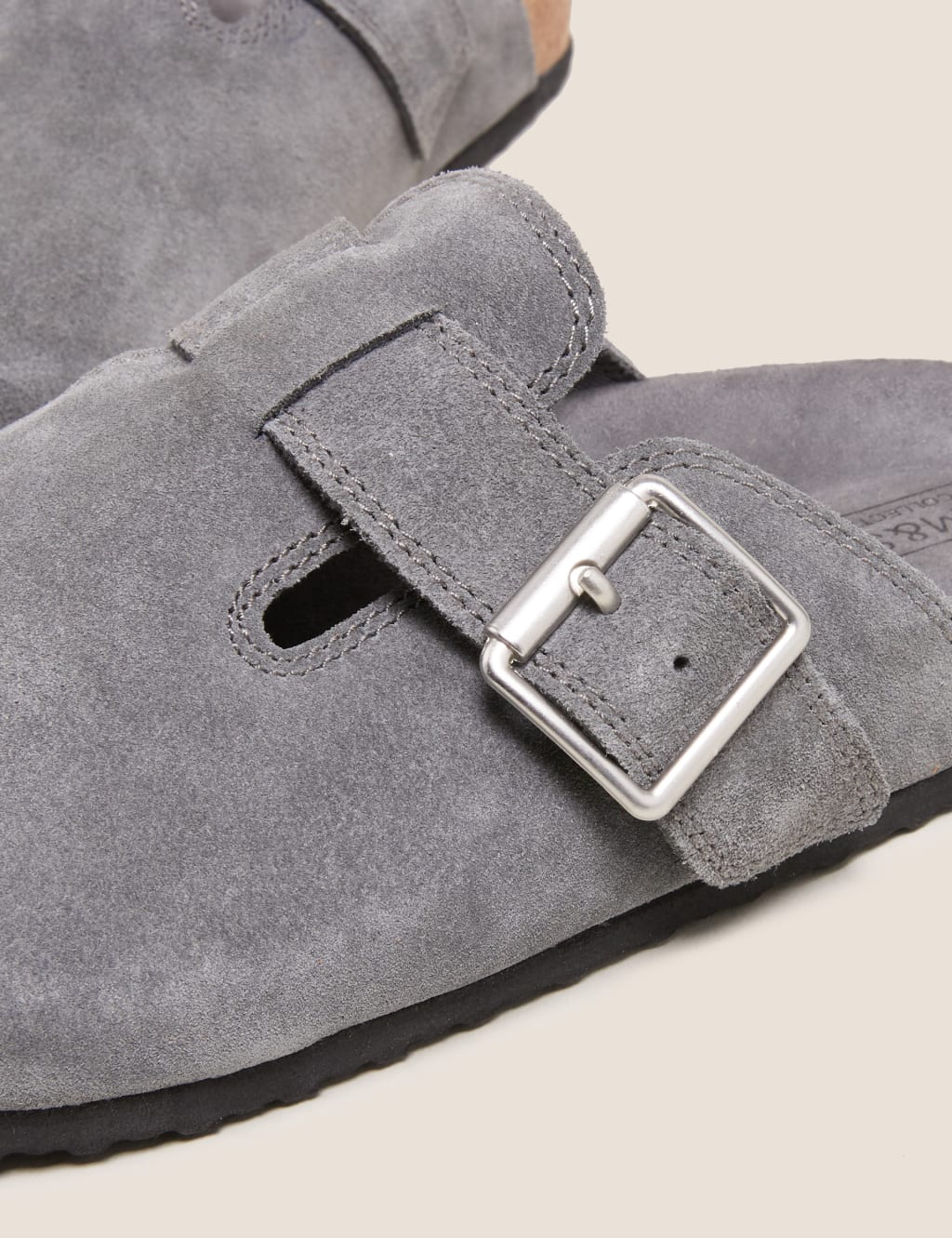 Suede Buckle Slip On Flat Mules 5 of 6