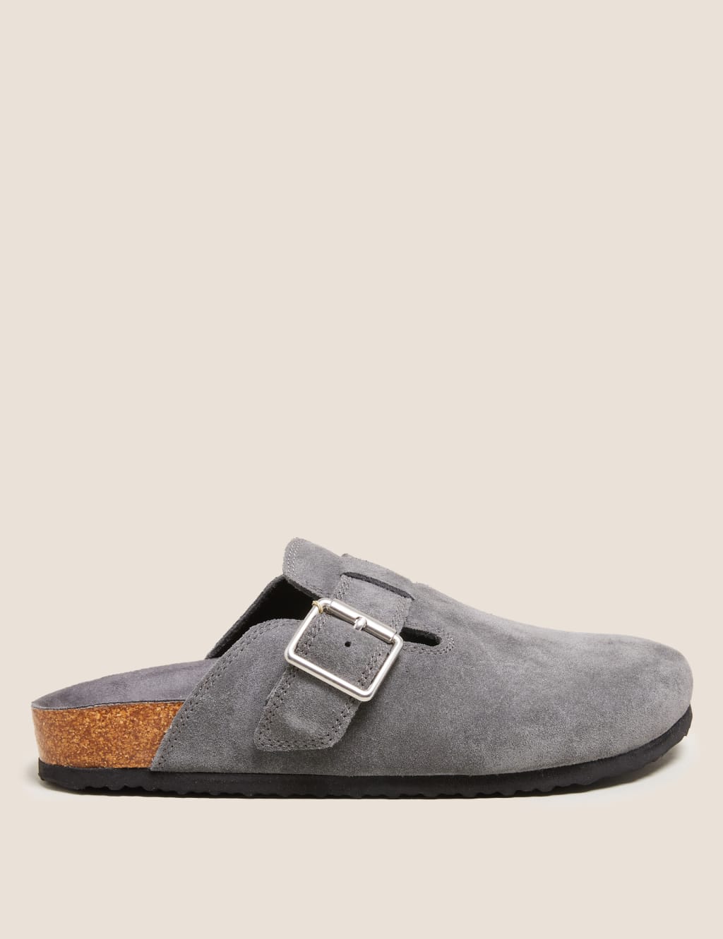 Suede Buckle Slip On Flat Mules 6 of 6