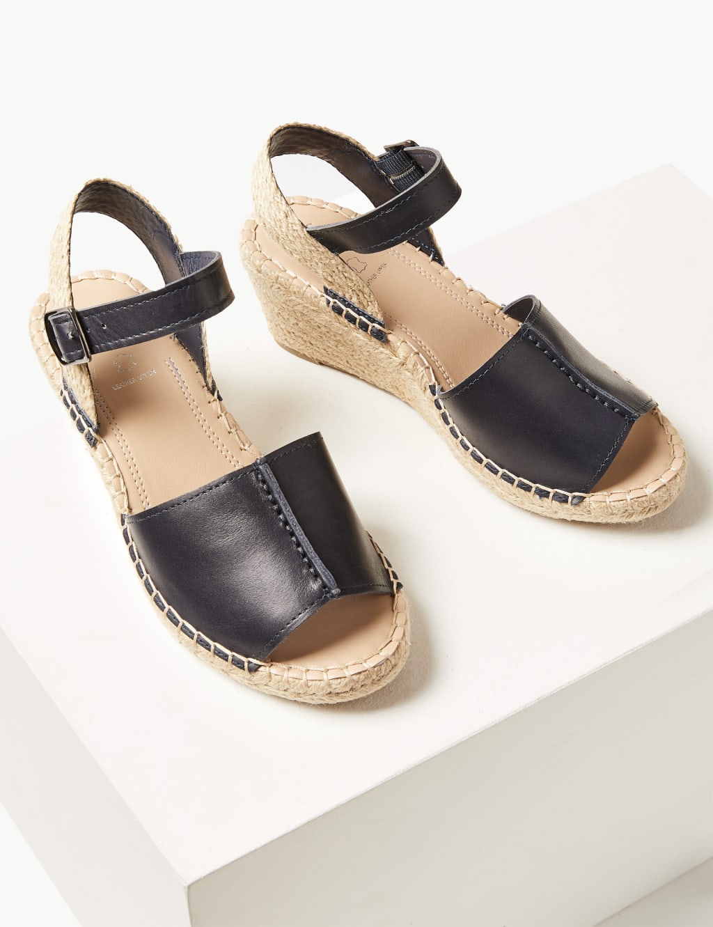 Wide Fit Leather Wedge Heel Espadrilles 3 of 5