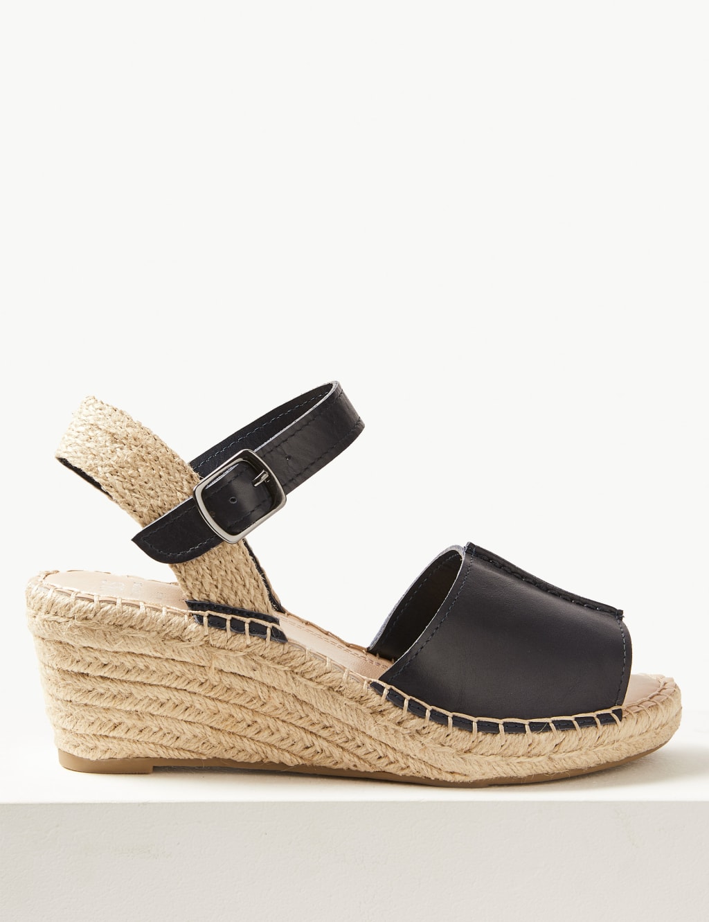 Wide Fit Leather Wedge Heel Espadrilles 2 of 5