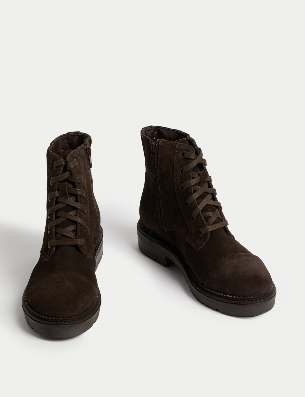 Suede Lace Up Round Toe Ankle Boots M S Collection M S