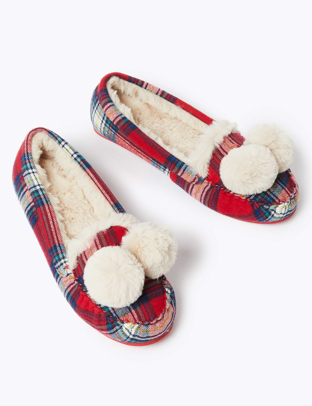 Checked Pom Pom Moccasins 3 of 5