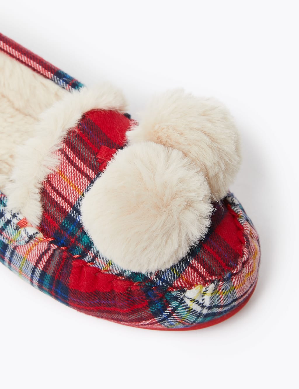 Checked Pom Pom Moccasins 4 of 5
