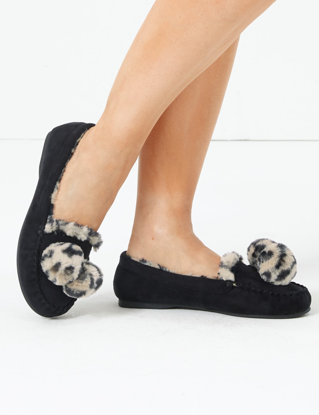 Pom Pom Moccasin Slippers 1 of 5
