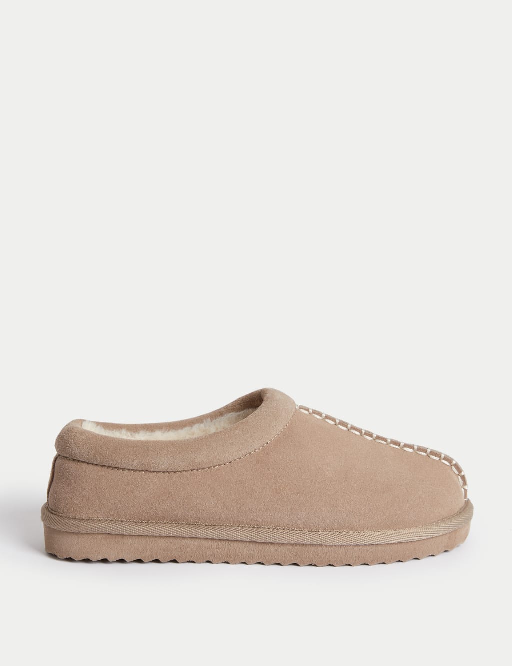 Suede Faux Fur Lined Mule Clog Slippers