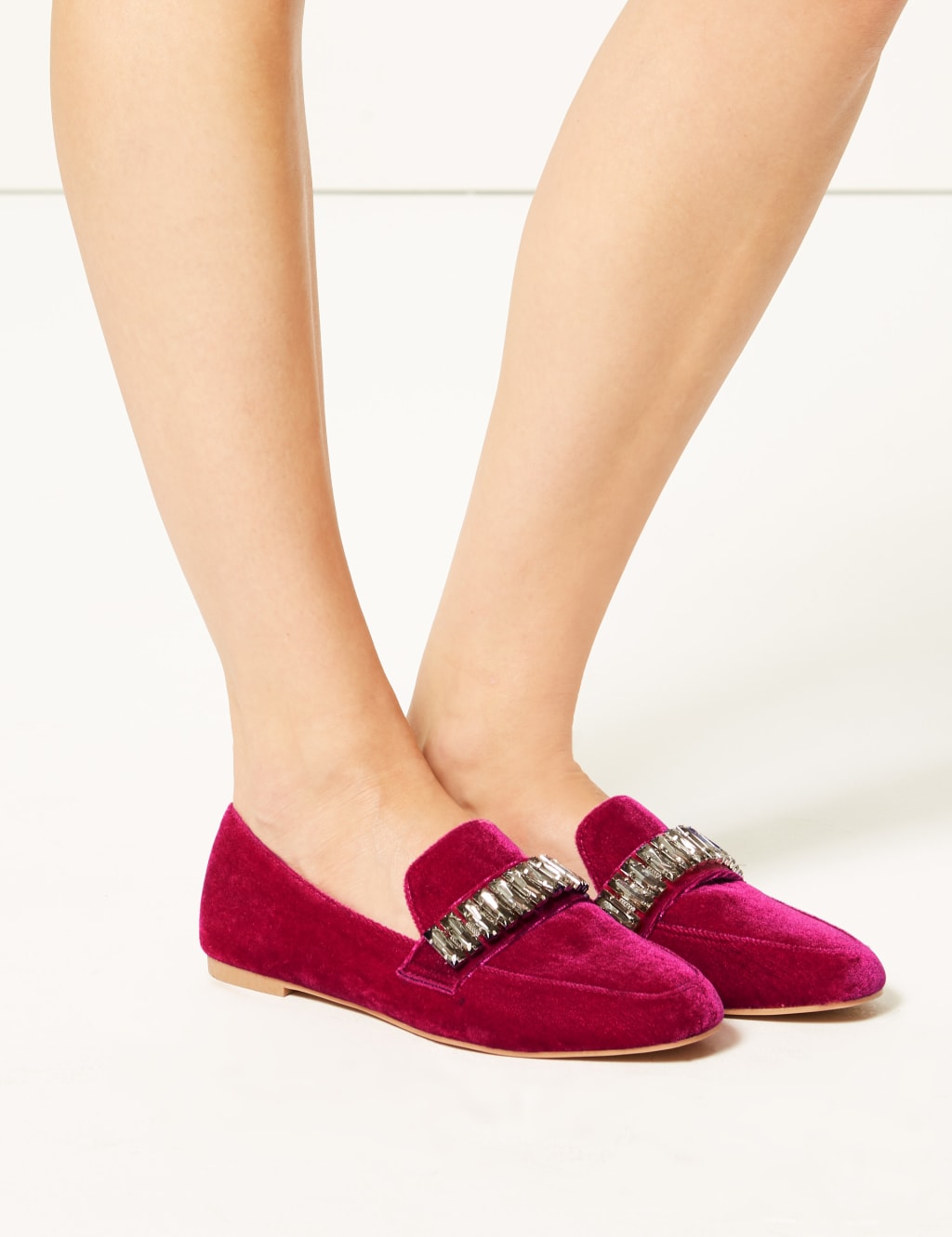 Jewel Trim Square Toe Loafers 1 of 6
