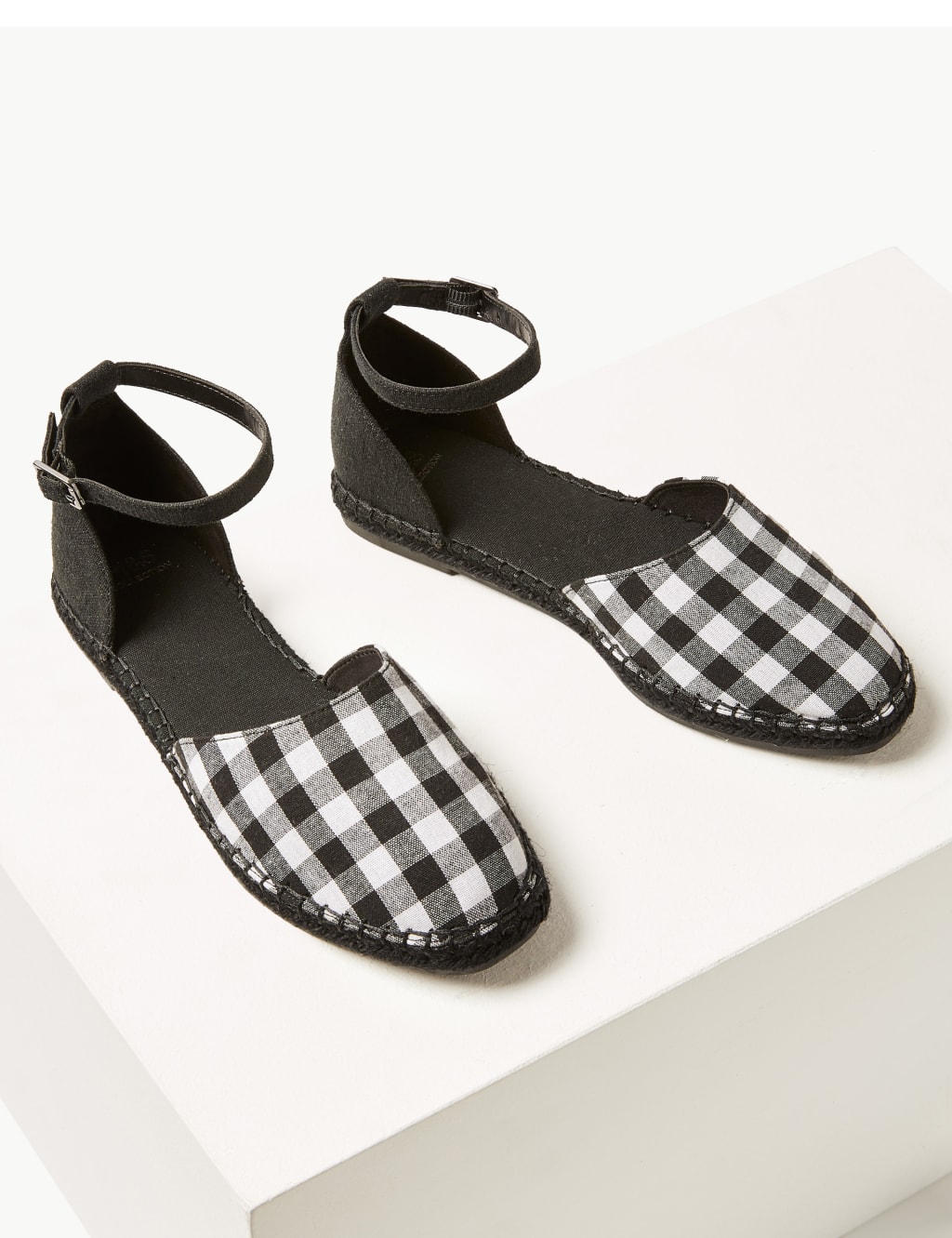 Almond Toe Gingham Espadrilles M S Collection M S