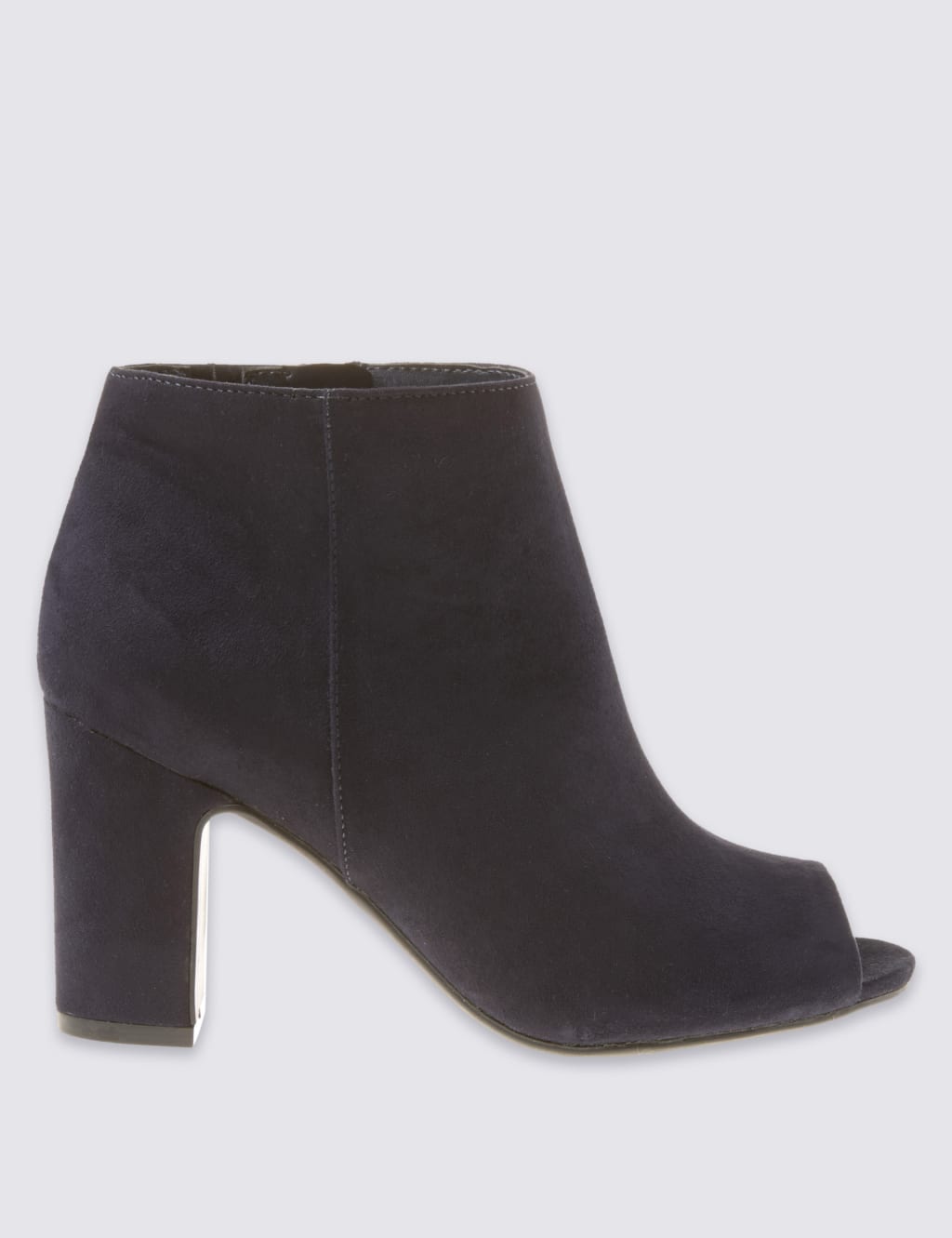 Block Heel Side Zip Peep Toe Ankle Boots 2 of 6