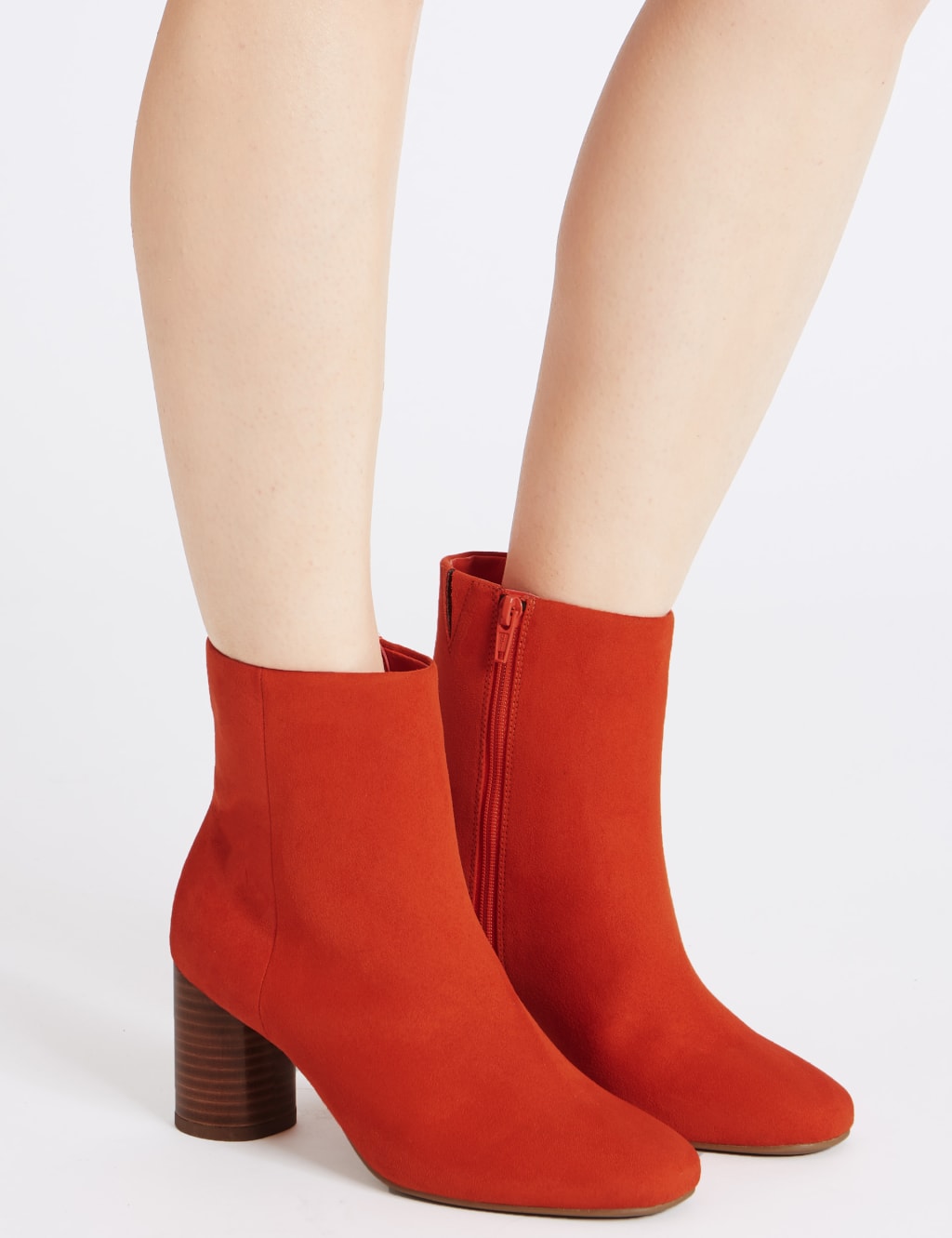 Side Zip Round Heel Ankle Boots M S Collection M S