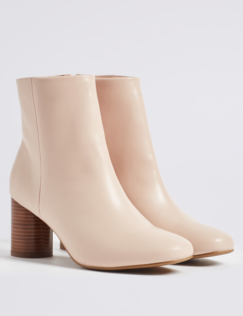 Side Zip Round Heel Ankle Boots M S Collection M S
