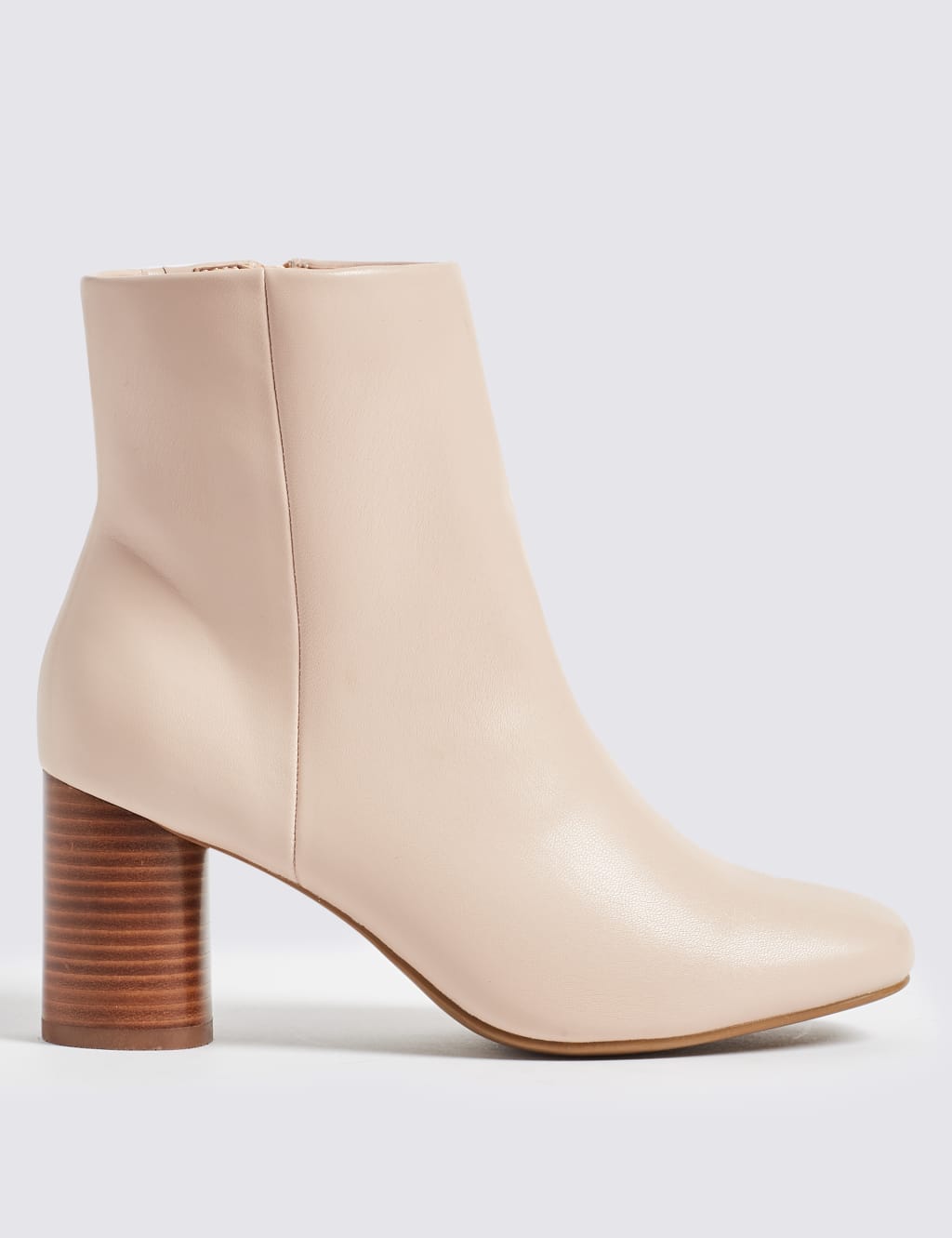 Side Zip Round Heel Ankle Boots M S Collection M S