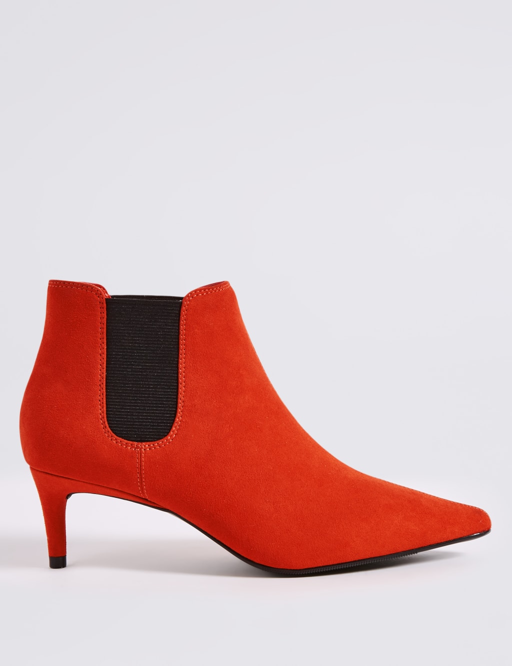 Kitten heel red boots shop