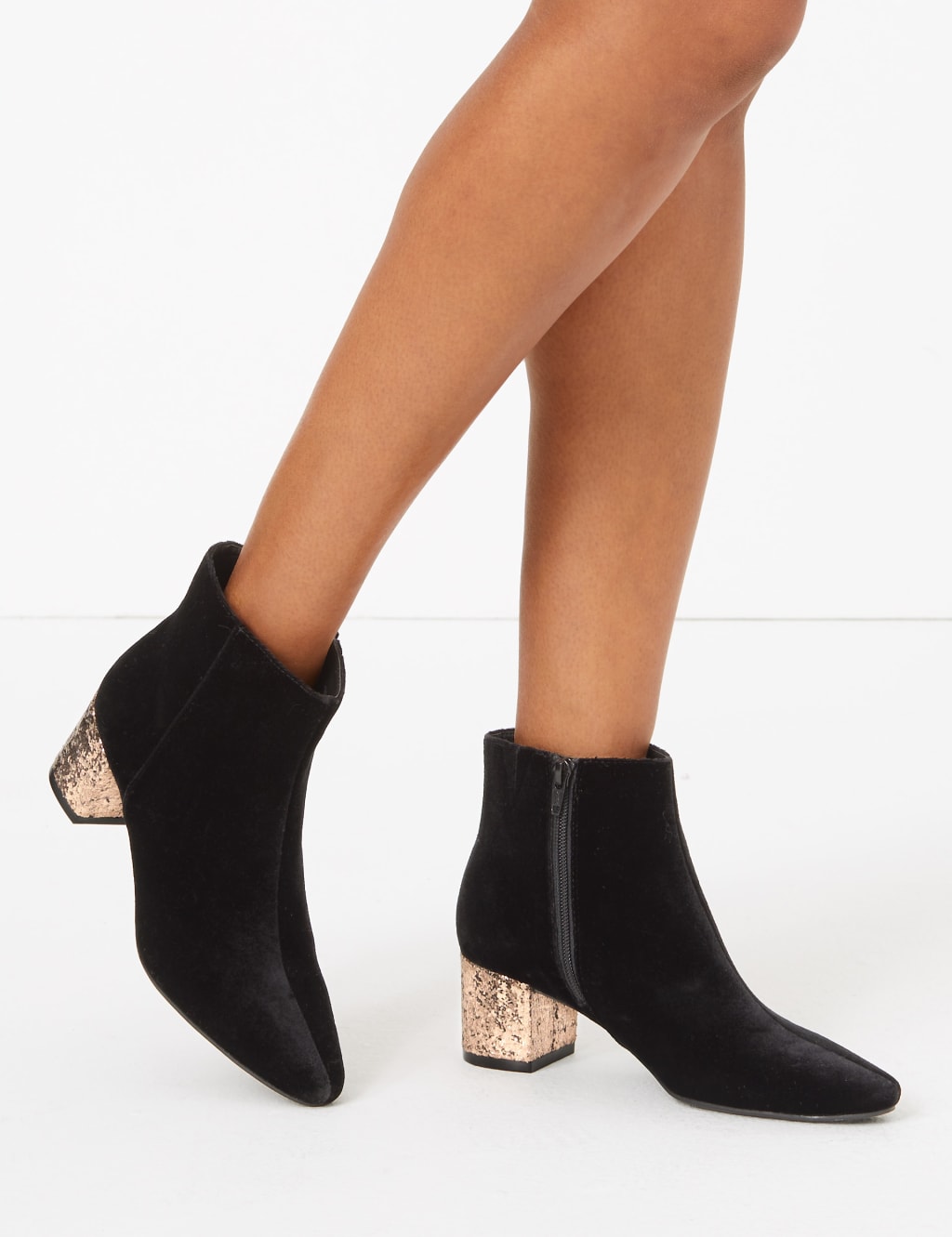 Womens velvet booties hotsell