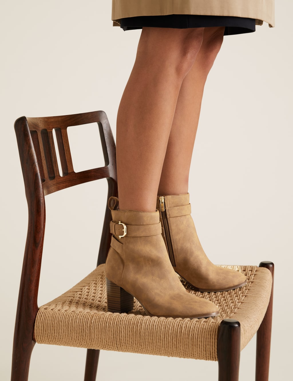 Buckle Block Heel Ankle Boots 2 of 4