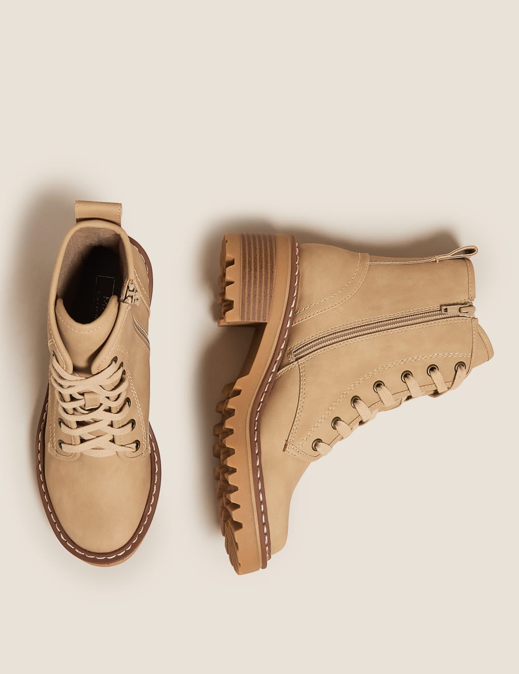 Hiker Lace Up Block Heel Ankle Boots 3 of 5