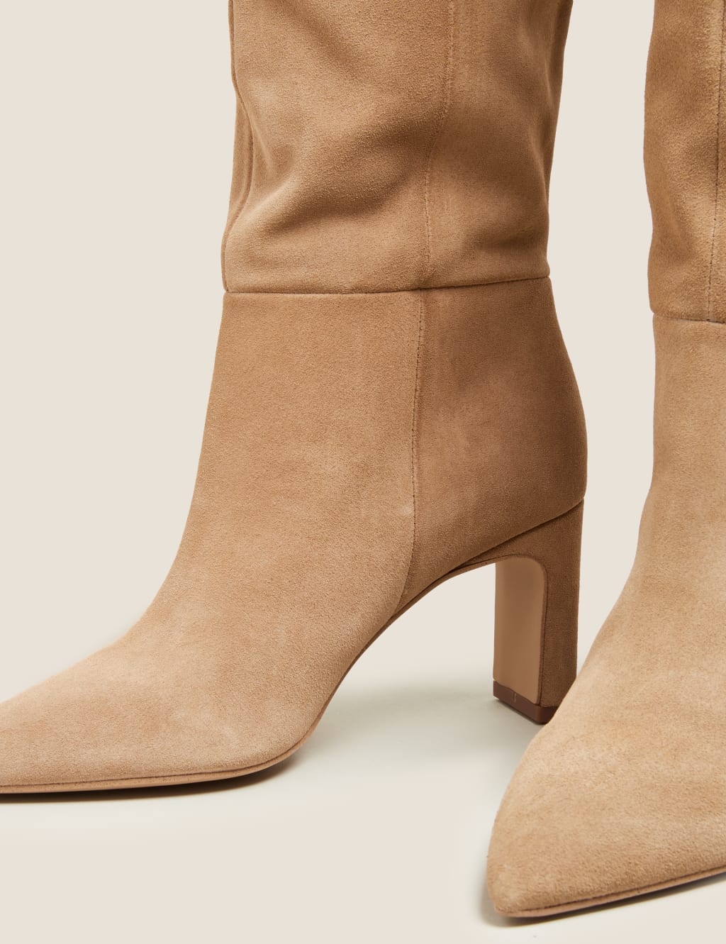 Suede Stiletto Heel Pointed Knee High Boots 4 of 5