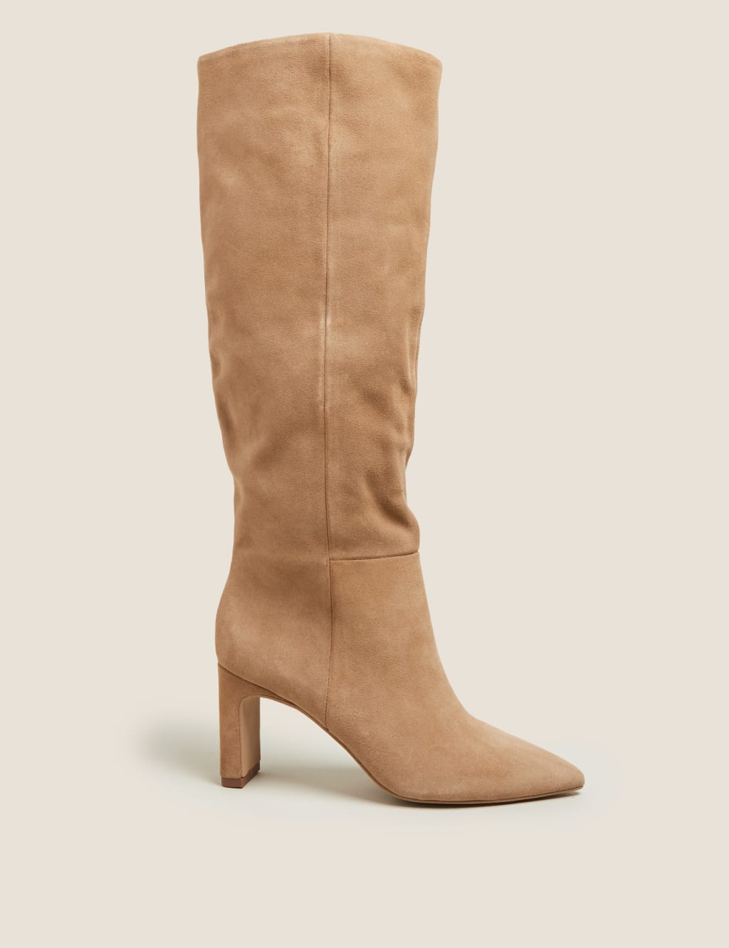 Suede Stiletto Heel Pointed Knee High Boots 5 of 5