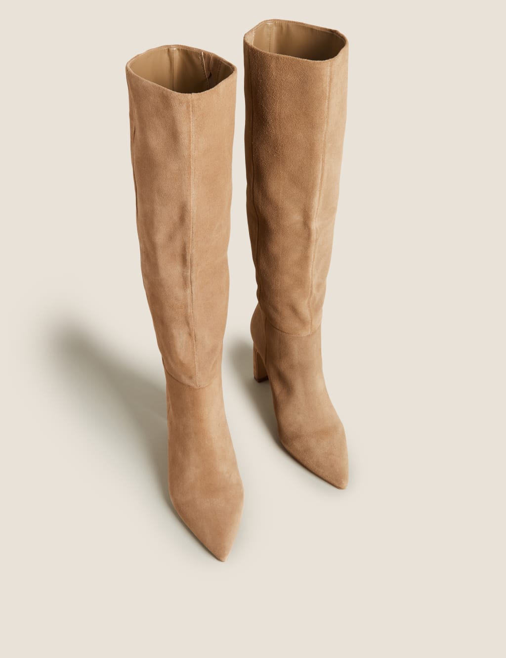 Suede Stiletto Heel Pointed Knee High Boots 2 of 5