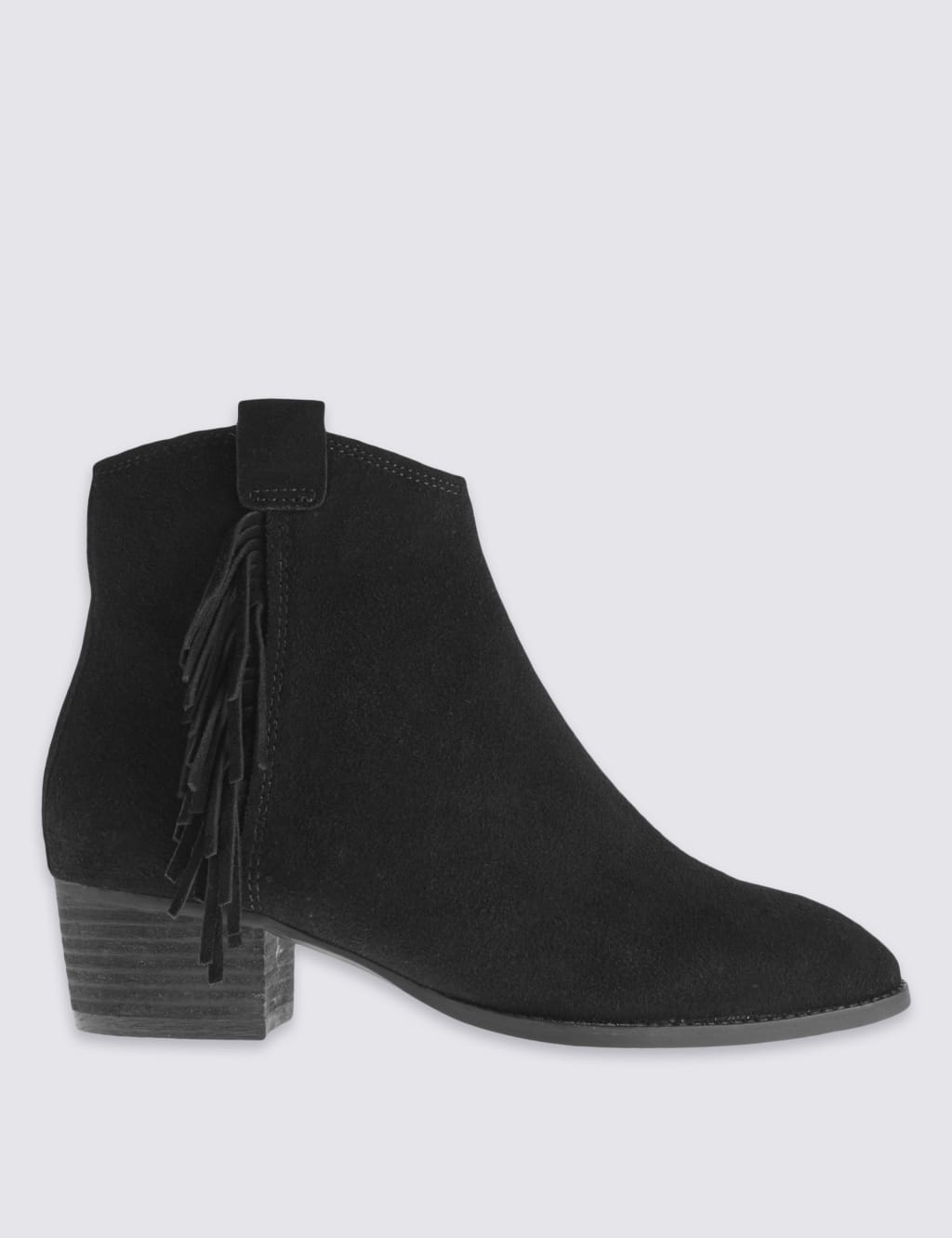 Wide Fit Leather Block Heel Ankle Boots 2 of 5