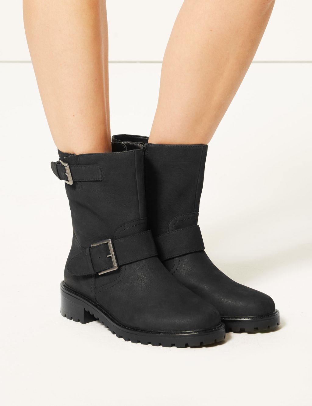 Ladies biker ankle boots sales