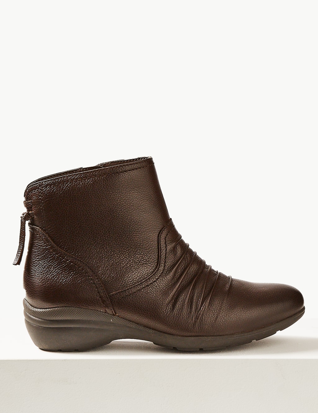 Wide Fit Leather Wedge Heel Ankle Boots 2 of 5