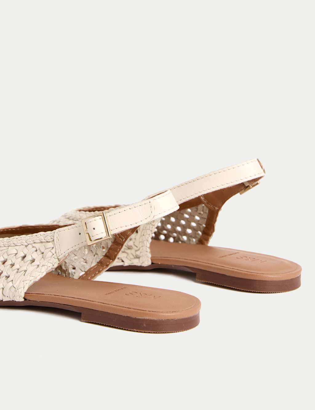 Leather Woven Flat Slingback Shoes 3 of 3