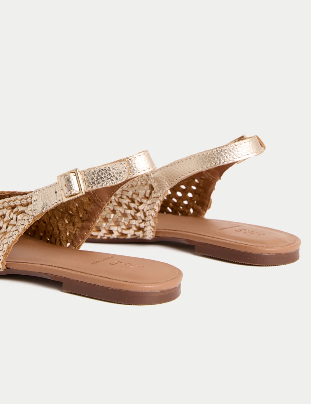 Leather Woven Flat Slingback Shoes 3 of 3