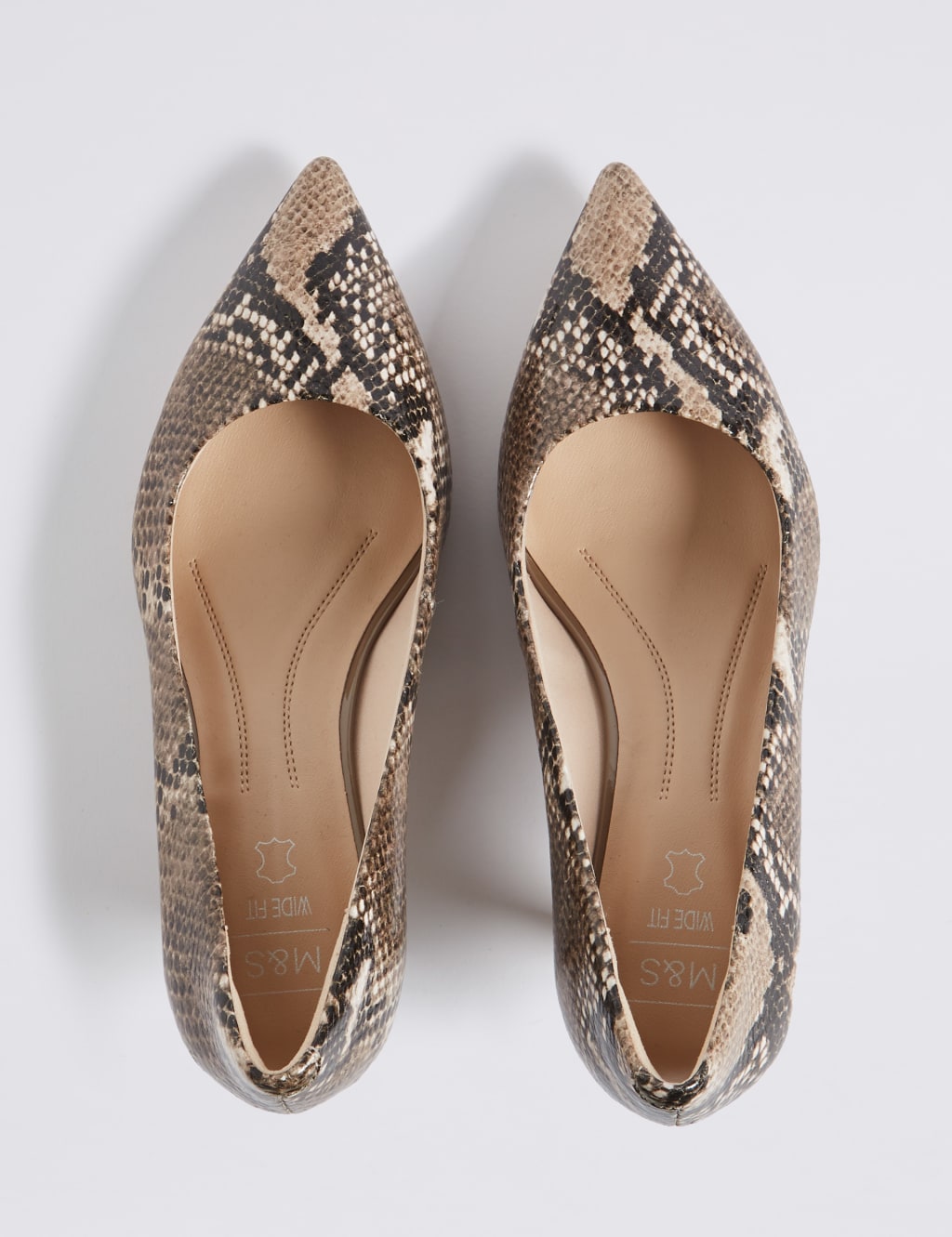 Wide fit snake print shoes discount