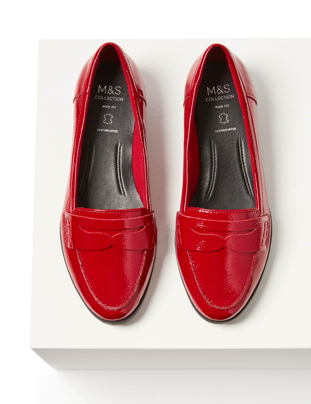 Wide fit patent loafers best sale